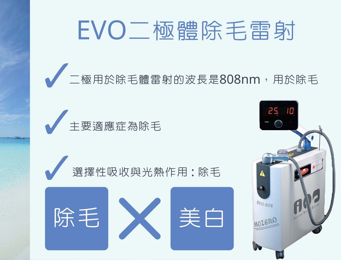 EVO二極體除毛雷射(腋下、手臂、大腿、小腿、私密處)